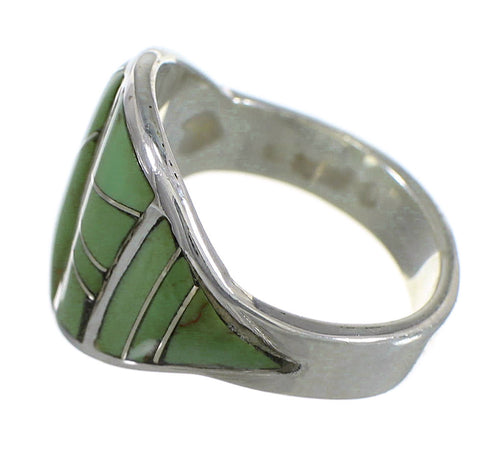 Authentic Sterling Silver Southwestern Turquoise Ring Size 7-1/4 QX84156